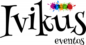 Logo de ivikus eventos - casita de fiestas infantiles